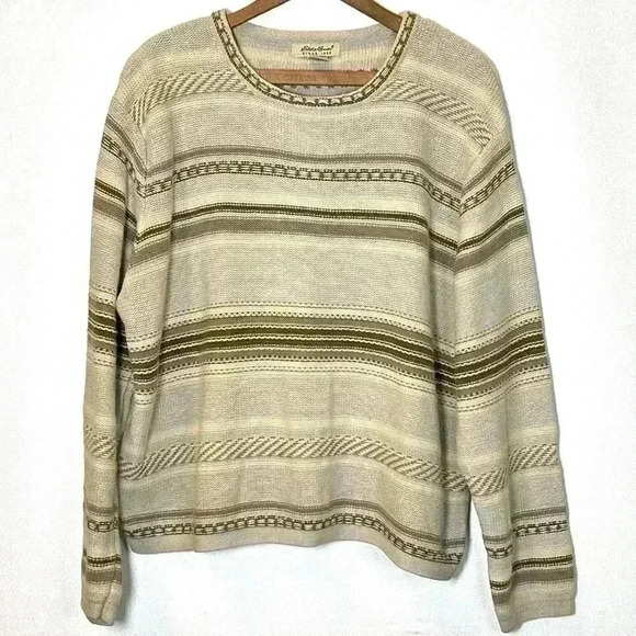 Eddie Bauer XL Cotton Silk  Knit Sweater Cottage Lake Warm Outdoors Cozy XL - Picture 1 of 12
